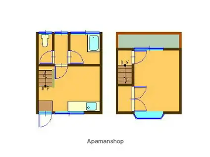テラスハウス梅尾(1DK/1階)の間取り写真