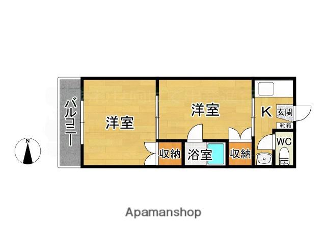 清流ハイツ(2K/2階)の間取り写真