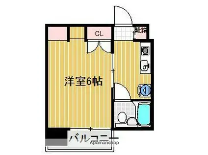 ハイネス五条(1K/4階)の間取り写真