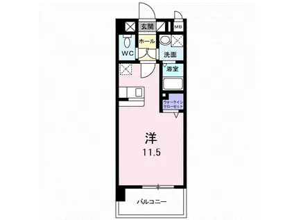 エルモソ ピソ(ワンルーム/2階)の間取り写真