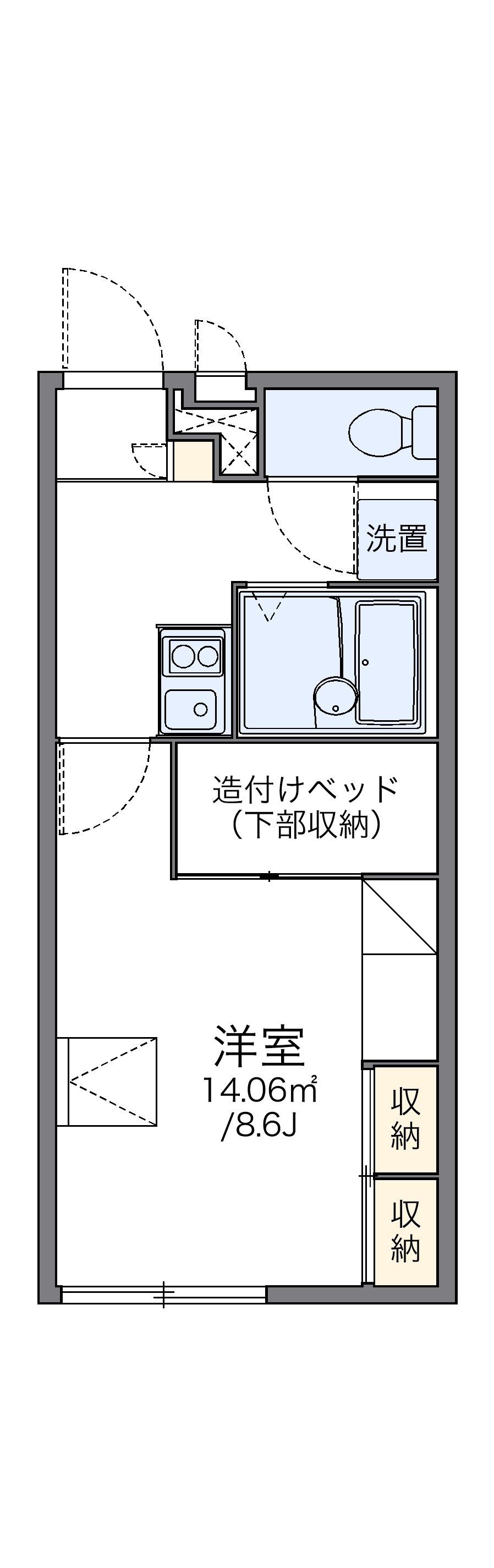 レオパレス岩井川(1K/2階)の間取り写真