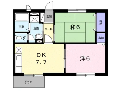ドリームハイツ11(2DK/1階)の間取り写真