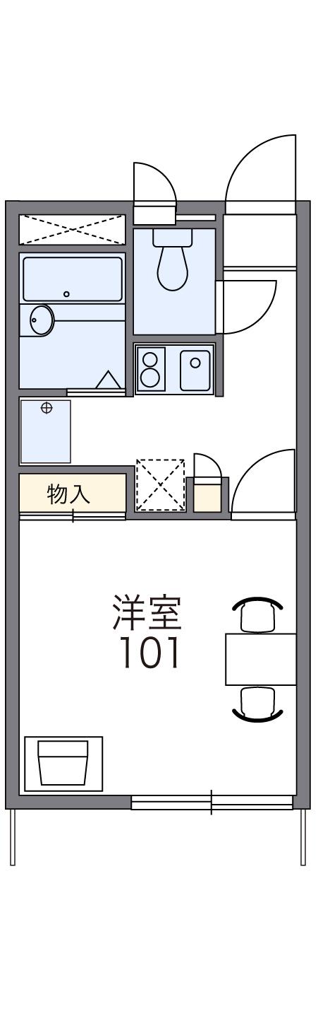 レオパレス乙金台(1K/2階)の間取り写真
