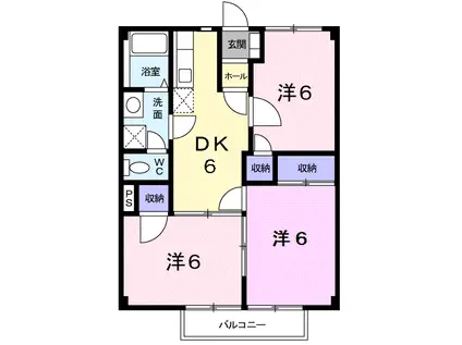 リジエール貴舟Ⅱ(3DK/2階)の間取り写真