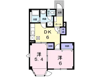 サンライズ21C(2DK/1階)の間取り写真