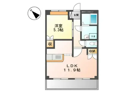 レジデンス絆(1LDK/1階)の間取り写真