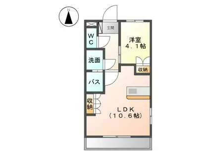LALAMAISONさくら(1LDK/1階)の間取り写真