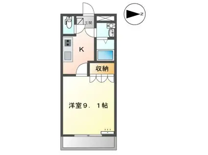 シャルマンロディ(1K/2階)の間取り写真