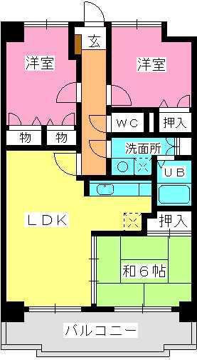 エスペランス大野城(3LDK/4階)の間取り写真