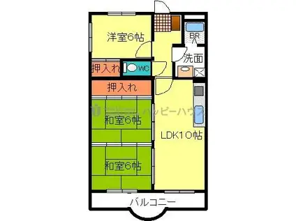 ホワイトグレース20(3LDK/3階)の間取り写真