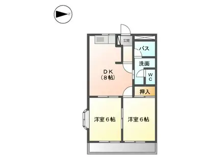 メゾンアイリス(2DK/2階)の間取り写真