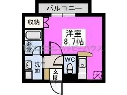 パルメゾン二日市弐番館(ワンルーム/1階)の間取り写真