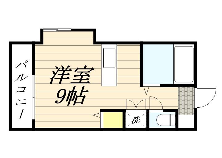パープルハイツ(ワンルーム/3階)の間取り写真