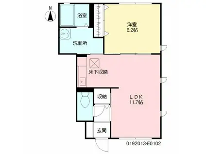 メゾン・ド・カメリア E棟(1LDK/1階)の間取り写真