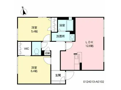 コートビレッジ本鳥栖A棟(2LDK/1階)の間取り写真