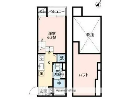 鹿児島本線 二日市駅 徒歩8分 2階建 築10年(ワンルーム/2階)の間取り写真