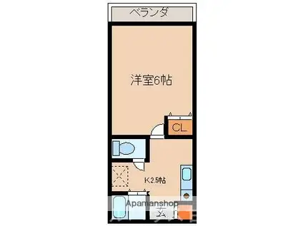 ラムールフィルキシロ(1K/2階)の間取り写真