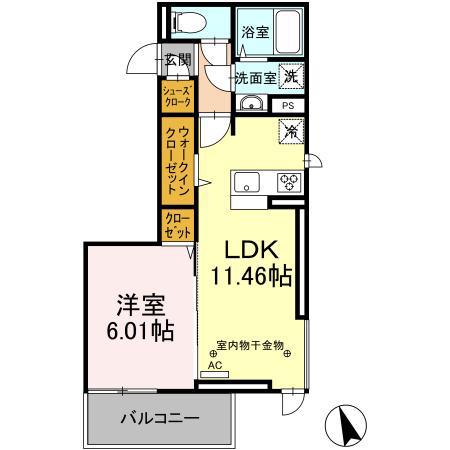 グランツアルファ(1LDK/3階)の間取り写真