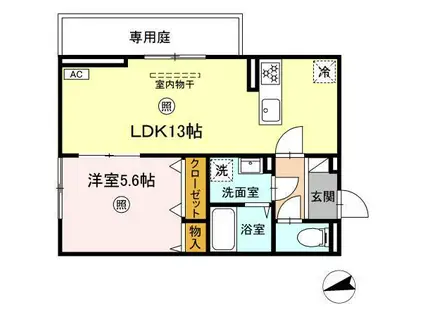 ロイヤルタウン田代本町(1LDK/2階)の間取り写真