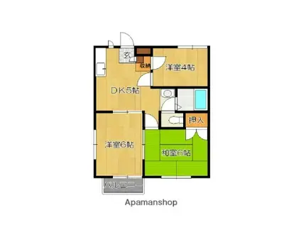 サンライズ小郡A・B・C棟(3DK/2階)の間取り写真