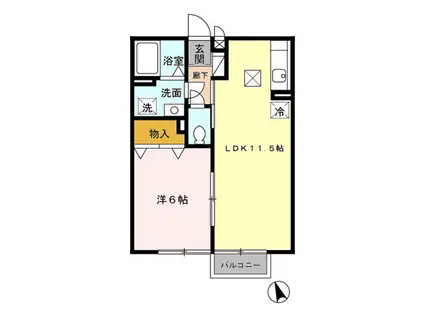 グレース(1LDK/1階)の間取り写真