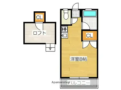 カーサ・マリエラ(ワンルーム/1階)の間取り写真