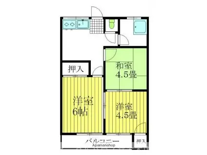 メゾンハイツ(3DK/1階)の間取り写真