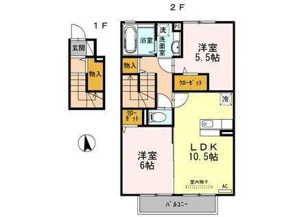 パドレ73(2LDK/2階)の間取り写真