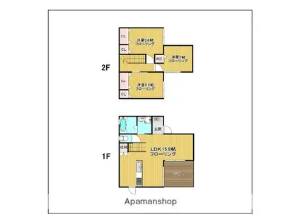 西鉄天神大牟田線 桜並木駅 徒歩8分 2階建 新築(3LDK)の間取り写真