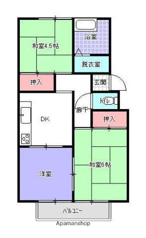 西島ハイツ(3DK/2階)の間取り写真