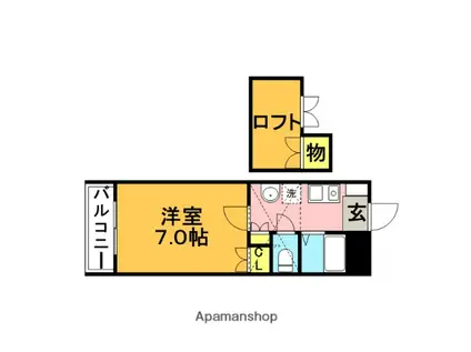 グレイス太宰府(1K/2階)の間取り写真