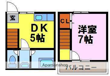 テラスハウス佐々木(1DK/1階)の間取り写真