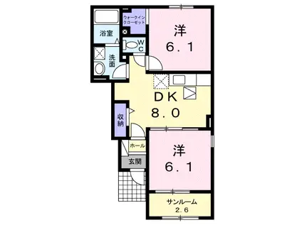 ルート3&M・YⅤ(2DK/1階)の間取り写真