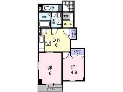 メゾン・アンジュ壱番館(2DK/1階)の間取り写真