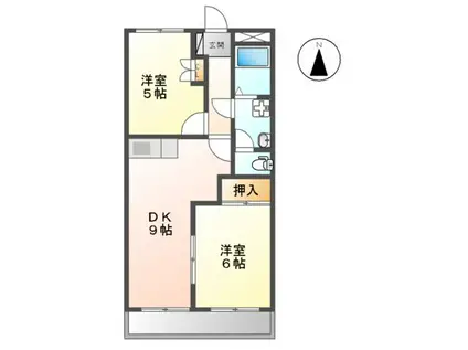 グローリアスハイム銀杏(2LDK/3階)の間取り写真