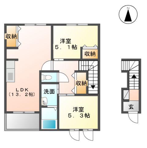 グレーシア・K(2LDK/2階)の間取り写真