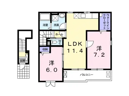 グレイスヒル弐番館(2LDK/2階)の間取り写真