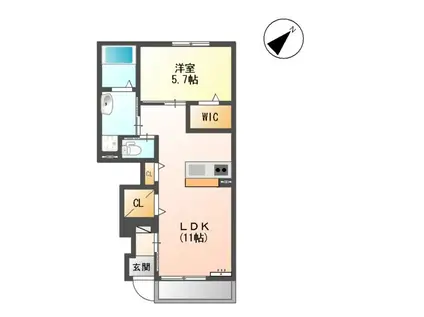 ルミナスK(1LDK/1階)の間取り写真