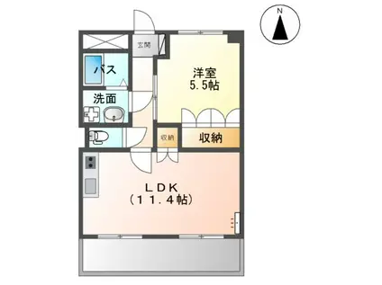 SMILE AVENUE (1LDK/2階)の間取り写真