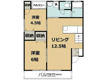 サンクレール(2LDK/1階)の間取り写真