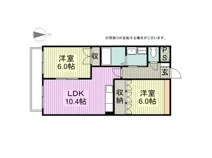 HANAMIZUKI(2LDK/1階)の間取り写真