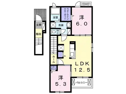 FRANC FRANC椿B(2LDK/2階)の間取り写真