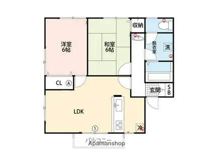 コーポラテッド久恵(2LDK/1階)の間取り写真