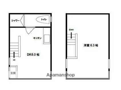 サンマリノ大木B(1DK/1階)の間取り写真