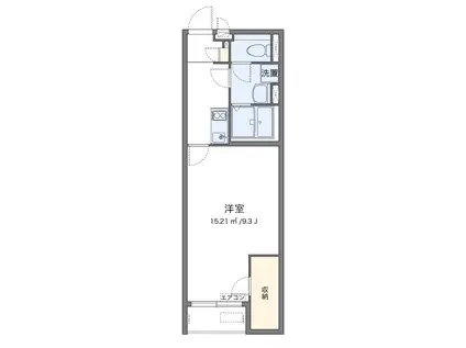 クレイノ岡山Ⅱ(1K/2階)の間取り写真