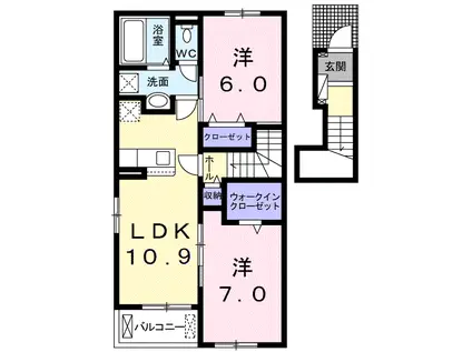ハートホームズ壱番館(2LDK/2階)の間取り写真