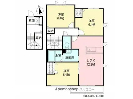 エル・スールE(3LDK/2階)の間取り写真