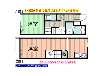 レオネクストHAMAKEI(1LDK/1階)の間取り写真