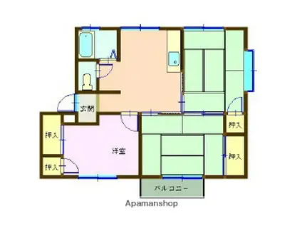 リバーサイドハイツA (3DK/2階)の間取り写真