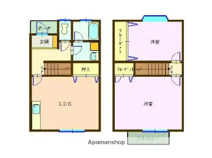 ウッディタウングレイス(2LDK)の間取り写真